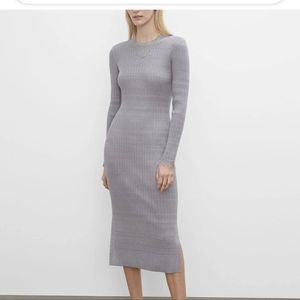 Club Monaco gray sweater dress with fringe sleeves